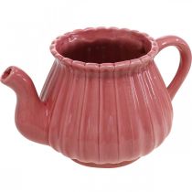 Deko-Teekanne Keramik Pflanztopf Rosa, Rot, Weiß L19cm 3St