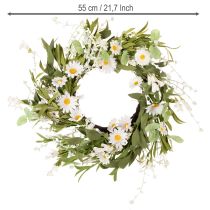 Artikel Blütenkranz künstliche Margeriten Natürlicher Look und langlebig für Tür und Wanddeko 55cm