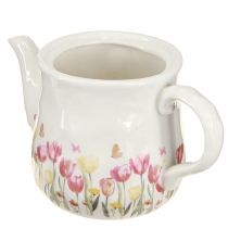Artikel Keramik Kanne mit Blumenmotiv für frühlingshafte Akzente im Wohnbereich 20cm