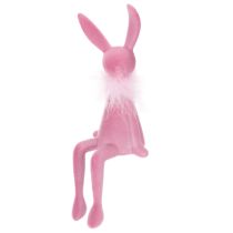 Artikel Osterhasen Figur mit Federboa Kantenhocker Dekorative Figur Ostern 27cm 2St