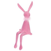 Artikel Osterhase Dekoration Kantenhocker mit Federboa für Sideboard oder Regal 36cm 2St