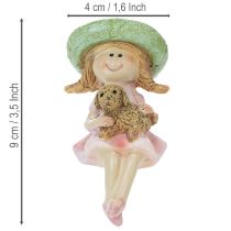 Artikel Kantenhocker Lächelndes Mädchen mit Hund Ø4,5cm H9,5cm