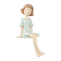 Kantensitzer Gartenfigur Figur Sitzendes Mädchen Bunt 52cm