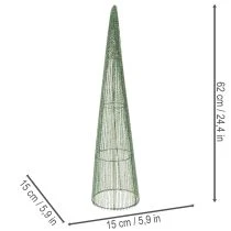 Artikel Steckkegel Metallkegel grün für Blumen Gestecke 62cm 2St