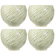 Artikel Keramikschalen in Grün Spiral Design Ø9cm H7cm 4St