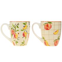 Artikel Keramiktasse Pfirsiche Becher Keramik Deko H10,5cm 2St