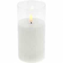 Artikel LED-Kerze im Glas Echtwachs Weiß Ø7,5cm H10cm