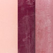 Artikel Rustikale Stumpenkerzen im 12er-Set, Rosa & Berry Farbspiel, 60x80mm - Vielseitig einsetzbar für Deko und Feste