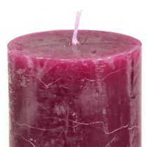 Artikel Rustikale Stumpenkerzen im 12er-Set, Rosa & Berry Farbspiel, 60x80mm - Vielseitig einsetzbar für Deko und Feste