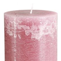 Artikel Rosa Stumpenkerzen Altrosa Marmoroptik 85×200mm 2er-Set für Deko & Geschenk
