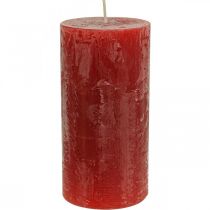 Durchgefärbte Kerzen Rot Rustic Selbstlöschend 70×140mm 4St