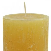 Artikel Stumpenkerzen Rustic Durchgefärbte Kerzen Gelb 70/140mm 4St