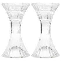 Artikel Kerzenhalter Glas Rund Stabkerzenhalter Ø7cm H13cm 2St
