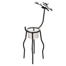 Artikel Kerzenhalter Rentier mit Teelichtglas 28cm