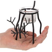Artikel Kerzenhalter Rentier mit Teelichtglas 15cm