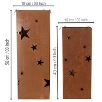 Artikel Kerzenhalter Weihnachten Edelrost Deko H40/50cm 2er-Set