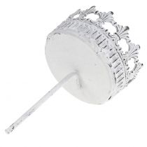 Artikel Kerzenhalter Weiß Antik Ø7cm H12cm 4St