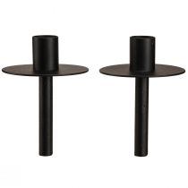 Artikel Kerzenhalter für Flaschen Schwarz Metall H12cm 2St