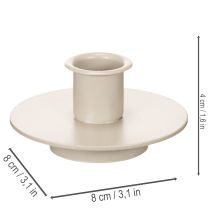 Artikel Kerzenhalter aus Metall in Beige matt kleiner Leuchter für Stabkerzen 8cm 3St