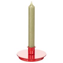 Artikel Kerzenhalter Rot aus Metall kompakt für Stabkerzen 10cm 2St