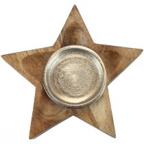 Artikel Kerzenhalter Holz Teelichthalter Stern 15x15x5cm 2St