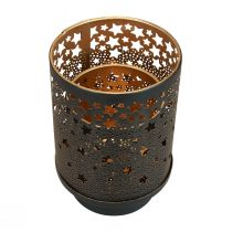 Artikel Kerzenhalter Metall Schwarz/Gold Sterne H13,5cm/19cm 2er-Set