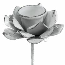Artikel Kerzenhalter Blüte zum Stecken Weiß Metall Ø6×10cm