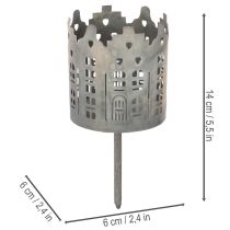 Artikel Teelichthalter und Kerzenhalter mit Dorn Häuser Design 6cm 2St