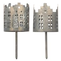 Artikel Teelichthalter und Kerzenhalter mit Dorn Häuser Design 6cm 2St