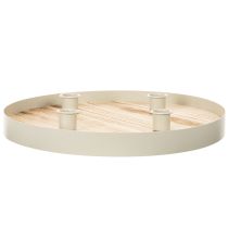 Artikel Kerzentablett aus Holz rund für vier Stabkerzen 30cm