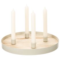Artikel Kerzentablett aus Holz rund für vier Stabkerzen 30cm