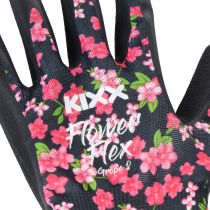 Artikel Kixx Gartenhandschuhe Schwarz Rosa Blüten Größe 8