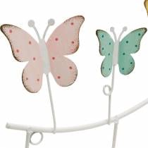 Frühlingsdekoration, Hakenleiste mit Schmetterlingen, Metalldeko, Deko-Garderobe 36cm