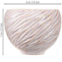 Artikel Kleine Keramikschalen in Rosa Spiral Dekor Ø9cm 4St