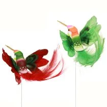 Artikel Kolibri Deko am Stab Türkis Burgund 13–15cmx9–10cm 6 St