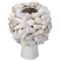 Artikel Keramik-Kopf Vase mit Muscheln – Mediterrane Deko-Büste für Pflanzen & Blumen 25cm