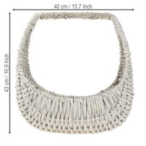 Artikel Korb mit Griff Weidenkorb Grau gewaschen H43/34/27cm 3er-Set