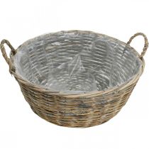 Artikel Großer Weidenkorb mit Griffen, Natur-Weiß, XL Pflanzschale im Landhausstil, Dekokorb für Pflanzen &amp; Aufbewahrung, Ø51cm