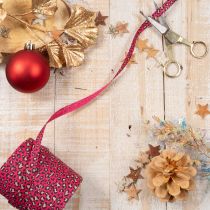 Artikel Dekoband Leoprint Pink Kräuselband für Geschenkverpackungen und Basteln 10mm 100m