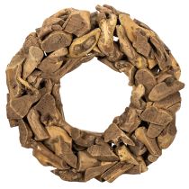 Artikel Dekokranz aus Holzstücken natur rund 35cm