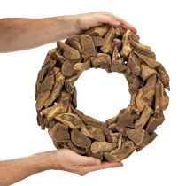 Artikel Dekokranz aus Holzstücken natur rund 35cm