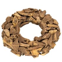 Artikel Dekokranz aus Holzstücken natur rund 35cm