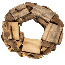 Artikel Dekokranz aus Holzstücken natur rund 35cm