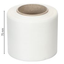 Artikel Kranzband Weiß Hochwertig 75mm x 25m - Dekoband für Floristik und Trauerfeiern, ideal zum Bedrucken