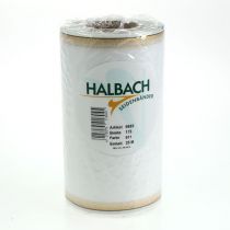 Artikel Weißes Kranzband Moiré mit Gold-Perlkante 175mm - Elegantes Schleifenband für Dekoration und Floristik