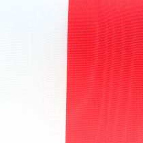 Kranzbänder Moiré Weiß-Rot 125 mm