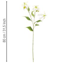 Artikel Künstliche Gloriosa Blume weiss gelb eleganter Blütenzweig für Dekoration 80cm 3St