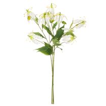 Artikel Künstliche Gloriosa Blume weiss gelb eleganter Blütenzweig für Dekoration 80cm 3St