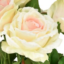 Artikel Künstliche Rosen Kunstblumenstrauß Rosen Creme Rosa Pick 54cm
