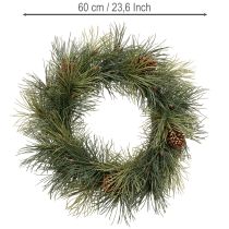 Artikel Künstlicher Kiefernzweig Kranz mit Zapfen 60 cm